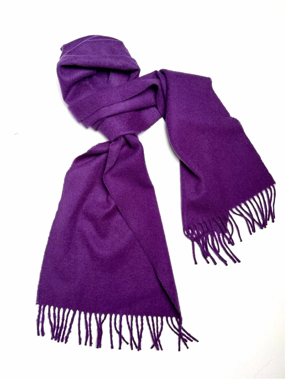 NWOT Johnstons of Elgin Cashmere Scarf Royal Purple Scotland Men's Women's